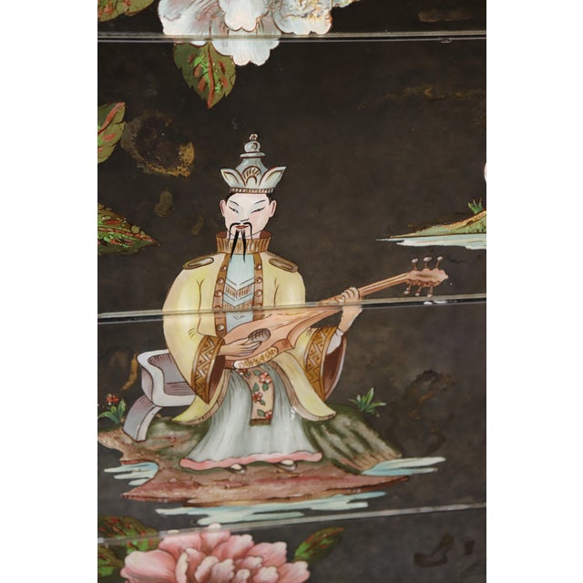 Hollywood Regency Vere Eglomise Chinoiserie Style Commode For Sale In Philadelphia - Image 6 of 17
