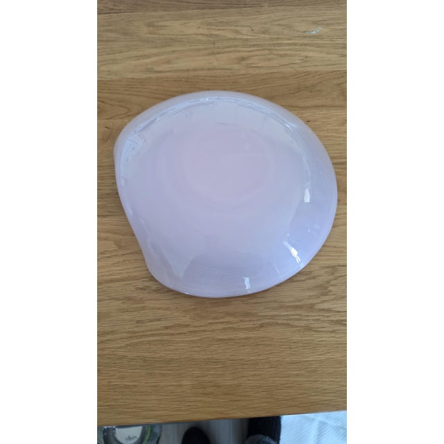 Glass Murano Barbini Pink Gold Bullicante Glass Bowl, Mid Century Italian Art Glass Shell, Vintage Murano Centerpiece, Large Sculptural Dish For Sale - Image 7 of 8