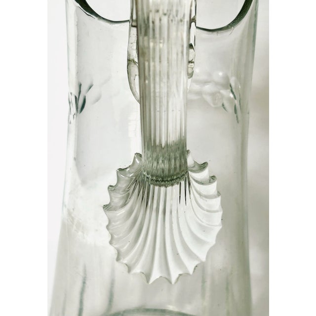 1940s Mid Century Blown/Cut Glass Serving Pitcher For Sale - Image 5 of 8