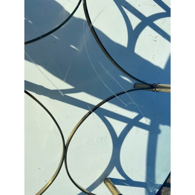 Vintage Mid Century Cocktail Labarge Style Brass and Glass Oval Coffee Table For Sale - Image 14 of 17