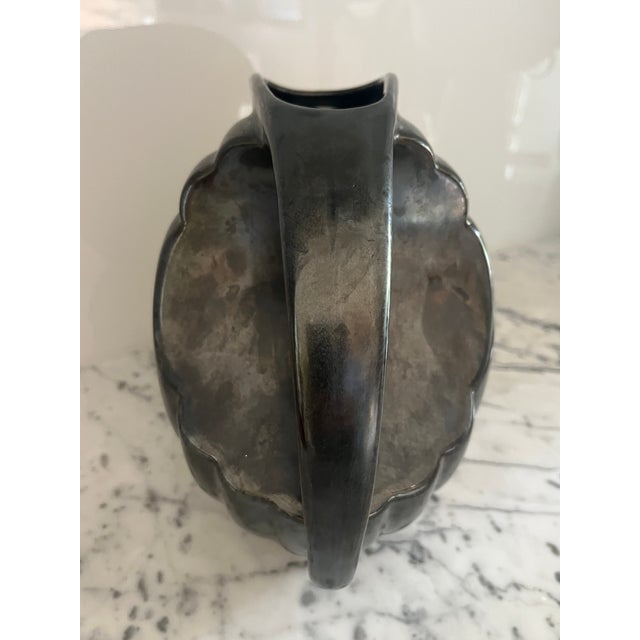 Vintage Hall Ceramic Pitcher Gunmetal Finish For Sale In Los Angeles - Image 6 of 8