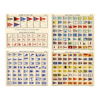 Original Lloyd's Register of Yachts "Private Signals of Yachtsmen" Reference Pages – Set of 4 – Year 1952 Group F For Sale