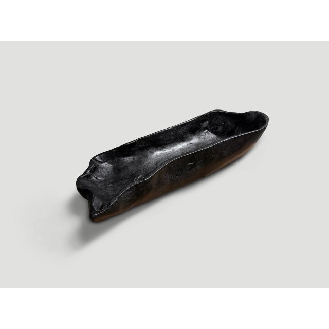 Andrianna Shamaris Sculptural Charred Teak Wood Vessel For Sale - Image 4 of 6