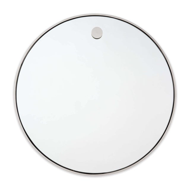 Regina Andrew Hanging Circular Mirror in Polished Nickel For Sale - Image 4 of 4