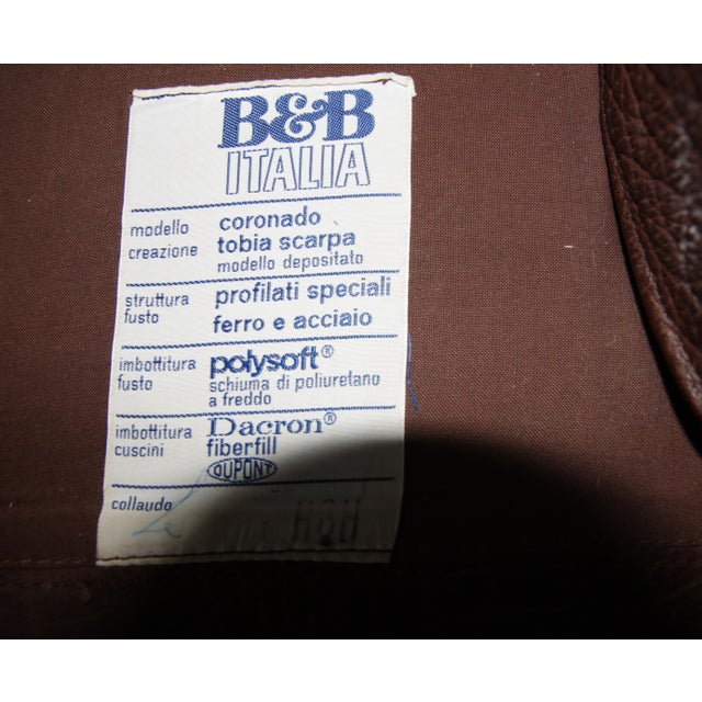 Coronado Lounge Chair in Brown Leather by Tobia and Afra Scarpa for B&B Italia / C&B Italia, 1960s For Sale - Image 6 of 12