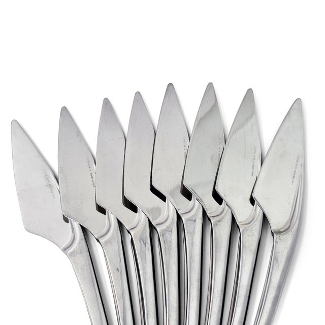 Metal Instrumenta Stainless Steel Flatware by Lino Sabattini for Zani & Zani - Service for 8 For Sale - Image 7 of 9