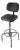 Vintage Industrial Adjustable Drafting Stool With Backrest and Footrest For Sale