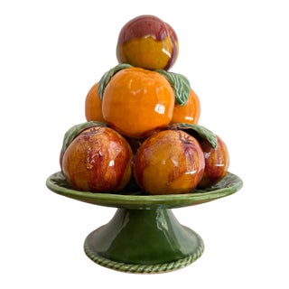 Late 20th Century Ceramic Fruit Topiary Centerpiece For Sale