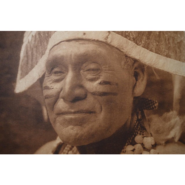 American Edward S. Curtis "Hupa Jumping Dance Costume" Vintage Photogravure on Gampi Tissue, Portfolio 13, 1924 For Sale - Image 3 of 8