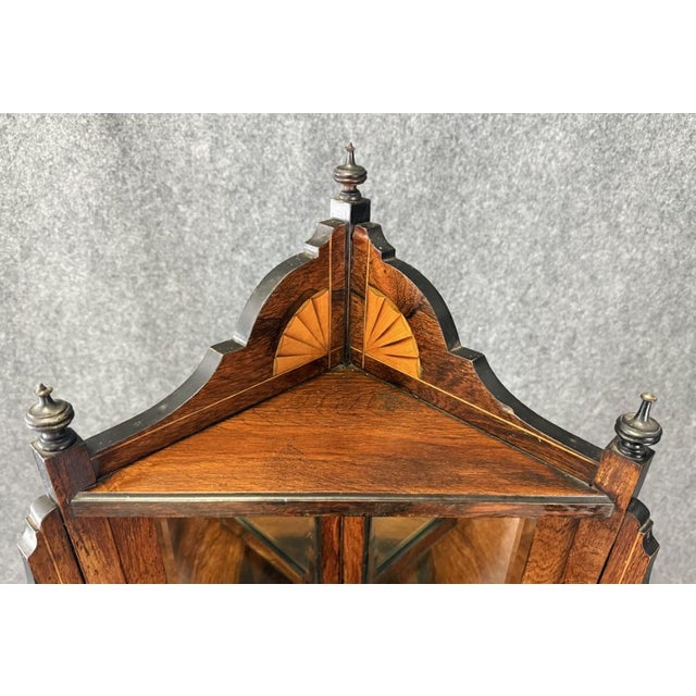 19th Century 19th Century Inlaid Rosewood Corner Etagere For Sale - Image 5 of 13
