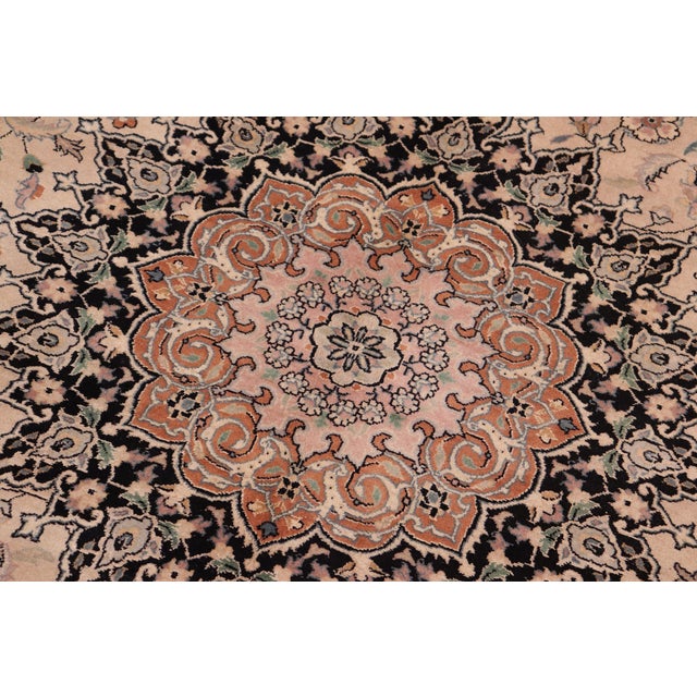Medallion 1990's Pak-Persian Taupe/Black Wool Rug - 8'0'' X 10'0'' For Sale - Image 4 of 9