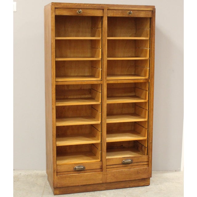 1940s Vintage Filing Cabinet in Oak, 1940s For Sale - Image 5 of 11