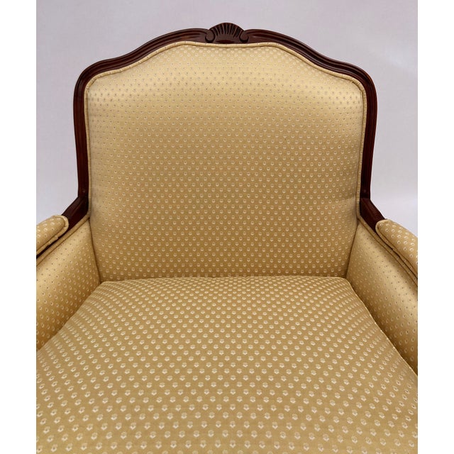 MidCentury Bergere French Provincial Mahogany Upholstered Chairs a