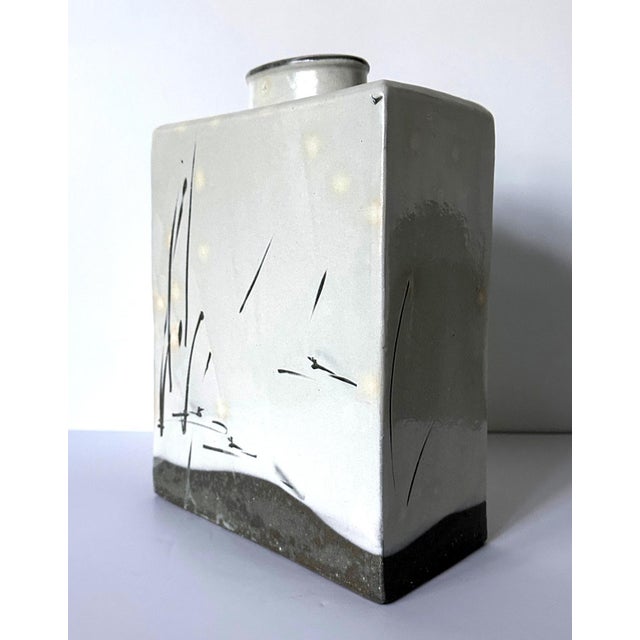 Modern Korean Contemporary Buncheong Square Form Vase by Sung Jae Choi For Sale - Image 3 of 12