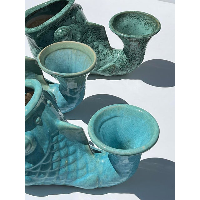 1950s Assembled Group of Three Gladding McBean Style Koi Fish Vessels/Planters For Sale - Image 5 of 13