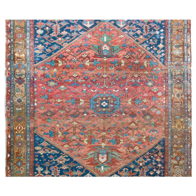 Early 20th Century Persian Heriz Rug For Sale - Image 13 of 15