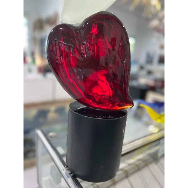 2010s Three Hearts Murano Sculpture by A. Barbaro For Sale - Image 5 of 11