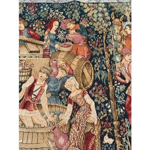 Vintage French Aubusson Medieval Style Jacquard Tapestry, 1970s For Sale - Image 4 of 18