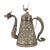 Tibetan Asian Indian Repousse Chased Silver Alloy Ewer Teapot For Sale