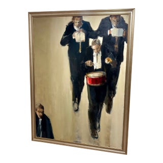 Large Original Oil on Canvas "A Band 2" by Michal Zaborowsky, Framed For Sale