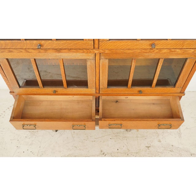 Vintage Arts & Crafts Six Section Barrister Bookcase For Sale - Image 4 of 9