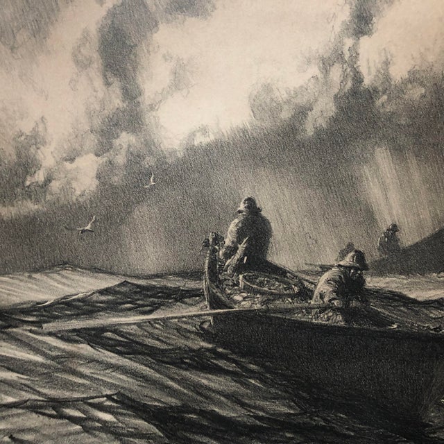 Maritime Drawing “Fishermen Rough Seas” Gordon Grant (American, 1875