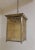 Metal Small Lantern Shaped Ceiling Lamp with Brass Mount and Yellow Patterned Glass Shade, 1960s For Sale - Image 7 of 7