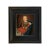 "Primitive Baby in Cradle" Framed Print on Canvas in Distressed Black Wood Frame For Sale - Image 4 of 4