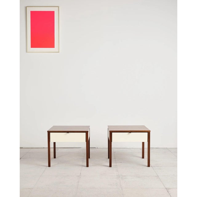 1960s Mahogany Bedside Tables with Drawers by Florence Knoll for Knoll International, Germany, 1960s, Set of 2 For Sale - Image 5 of 18