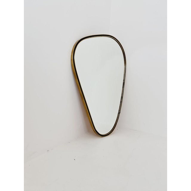 Mid-Century Asymmetric German Brass Wall Mirror, 1960s For Sale - Image 11 of 11