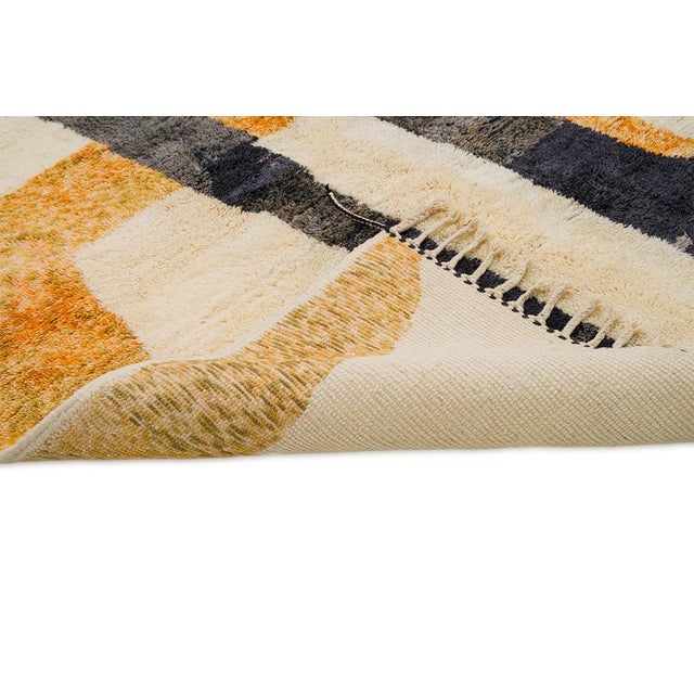 Abstract Hand-Knotted Wool Rug | 9'5" X 6'8" | One of a Kind For Sale - Image 6 of 7