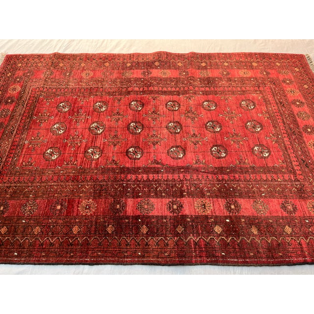 Vintage Afghan Ersari Turkmen Gul Rug, Rose Palette - 6'0" X 4'0" For Sale - Image 11 of 14