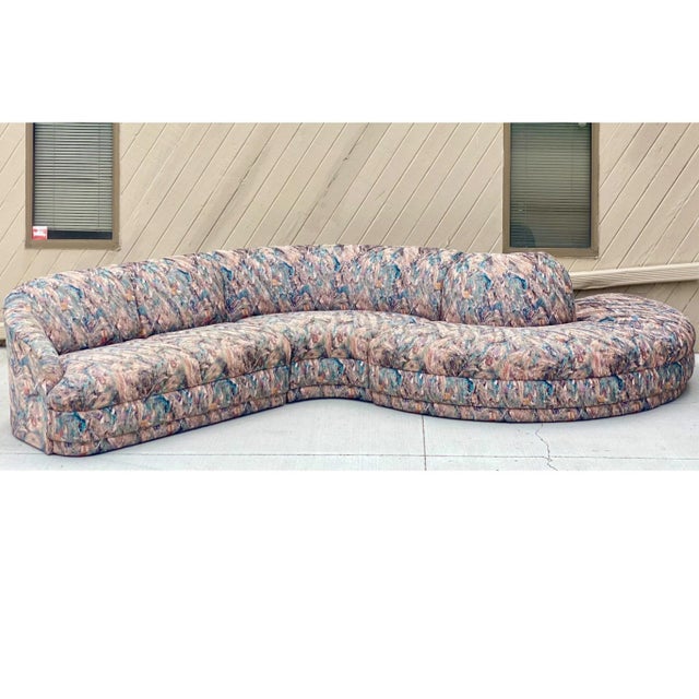 1980s Vladimir Kagan Style Weiman Curved Four-Piece Sectional For Sale - Image 12 of 12