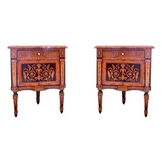 Bedside Tables with Marble Tops, 1960s, Set of 2 For Sale