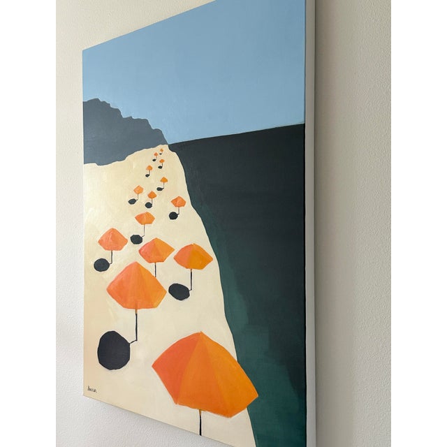 Textile "Orange Twist" Modern Original Oil Painting, by Jennifer Hohlfelder For Sale - Image 7 of 10