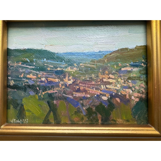 2023 Listed Uk Artist Original Impressionist Oil Painting in Gold Plein Air For Sale - Image 10 of 10