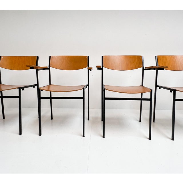 Vintage Stackable Chairs by Gijs Van Der Sluis, 1970s, Set of 6 For Sale - Image 4 of 16