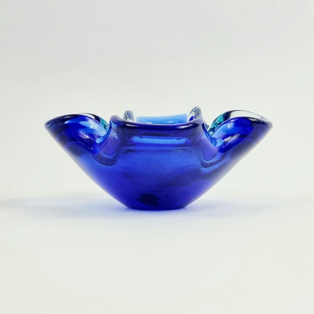 Blue Mid-Century Sommerso Murano Glass Catchalls by Flavio Poli for Seguso, Italy, 1960s, Set of 2 For Sale - Image 8 of 10