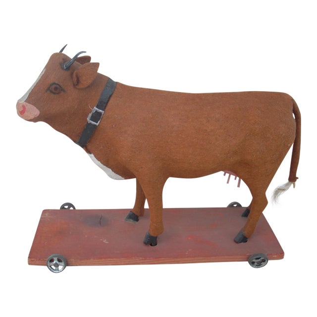 Antique Cow Pull Toy For Sale