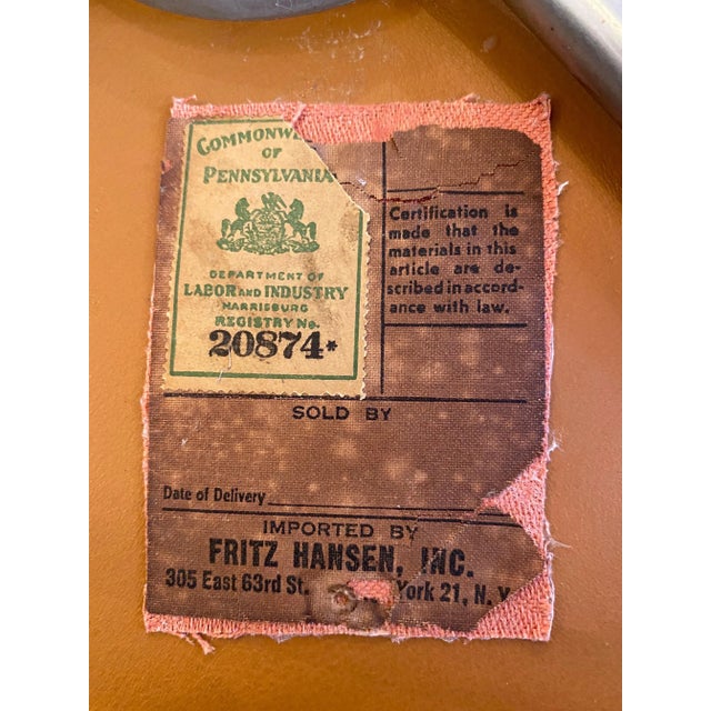 Brown 1960s Vintage Arne Jacobsen for Fritz Hansen Armchair For Sale - Image 8 of 10