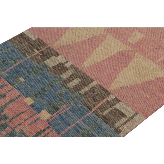 Rug & Kilim Rug & Kilim’s Moroccan Style Rug in Pink, Blue & Beige-Brown - 5'x8' For Sale - Image 4 of 7