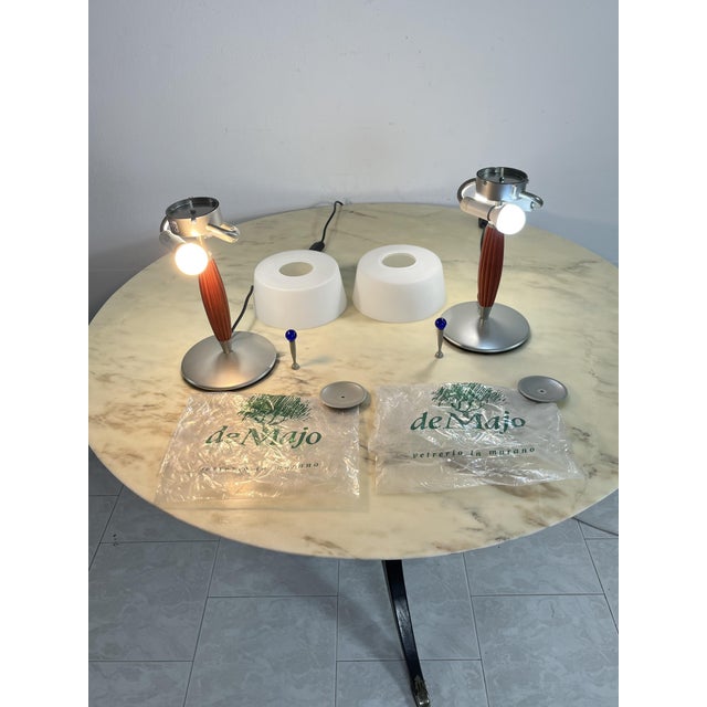 1980s De Majo Murano Glass Table Lamps, 1980s, Set of 2 For Sale - Image 5 of 14