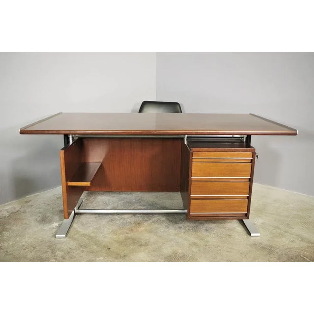 1960s Desk & 2 Chairs from Fantoni, 1960s, Set of 3 For Sale - Image 5 of 17