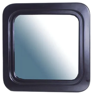 Square Mirror with Lacquered Wooden Frame, 1970s