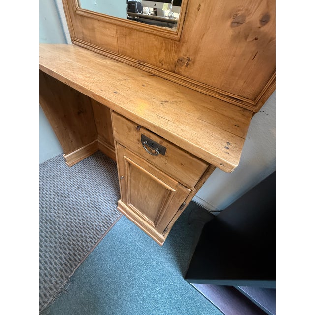 Early American Pine Wood Vanity For Sale - Image 11 of 12