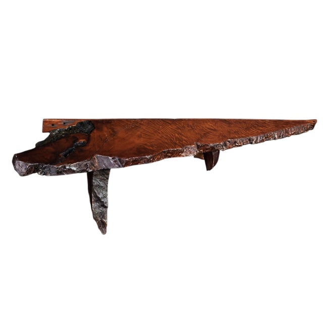 Organic Rustic 1960s Live-Edge Redwood Wall Shelves For Sale - Image 16 of 18