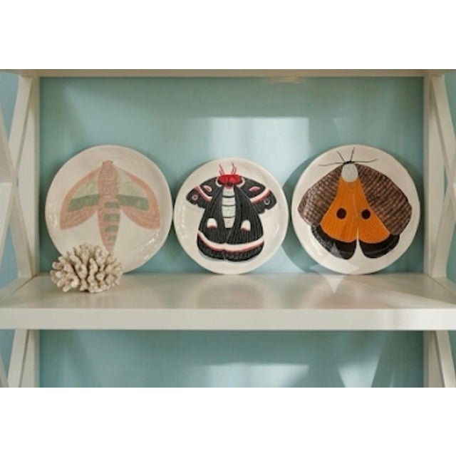 Set of 3 Vintage Spanish Studio Pottery Moth Ceramic Decorative Plates For Sale - Image 12 of 12