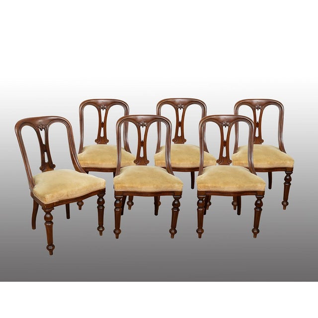 Victorian Solid Mahogany Chairs. England, 19th Century, Set of 6 For Sale - Image 5 of 8