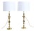 Vintage French Brass Candlestick Lamps - a Pair For Sale