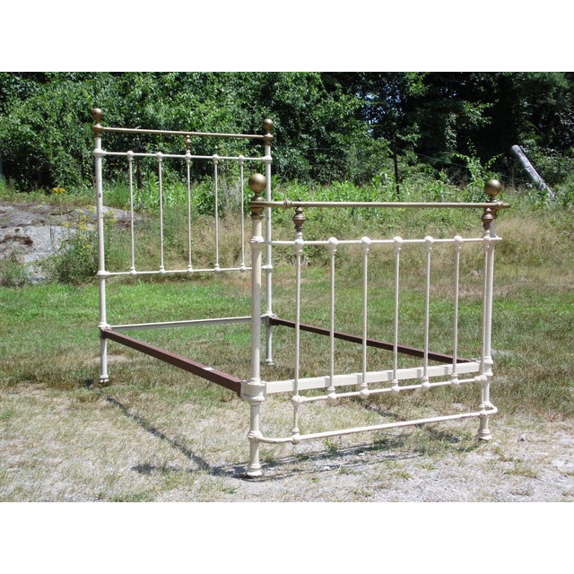 Vintage Cannonball Brass & Cast Iron French Country Shabby Chic Twin